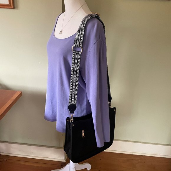 Beautiful Vegan Boho Crossbody Handbag and Purse Set (Black) - Picture 11 of 11